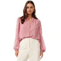 Lilas Sam Regular Fit Sheer Blouse Top